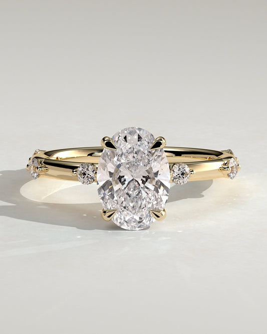 Round Halo, Pave & Split Shank Engagement Ring – 1.93 CT Lab Grown Diamond