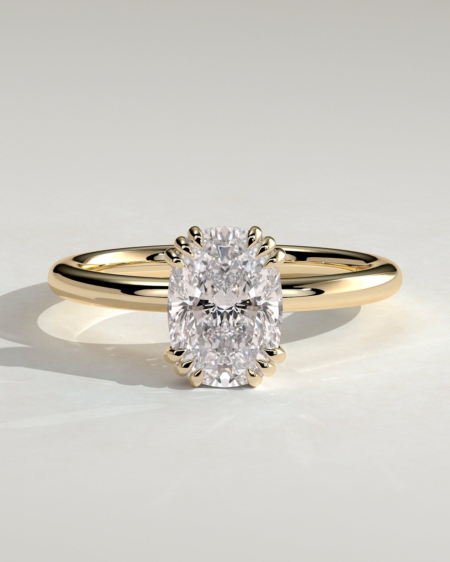 Round Halo, Pave & Split Shank Engagement Ring – 1.93 CT Lab Grown Diamond