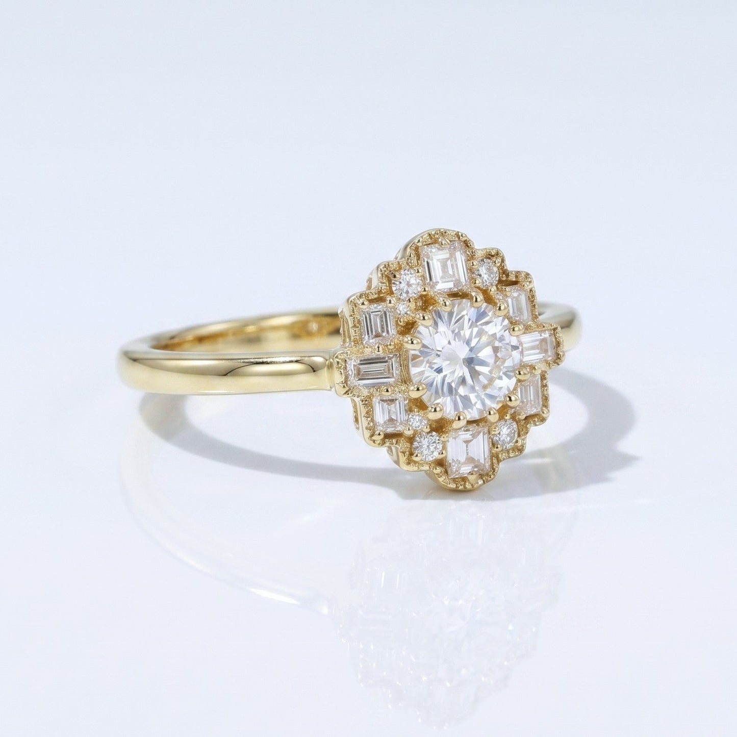 Marquise Swirl Solitaire Engagement Ring – 1 CT Lab Grown Diamond
