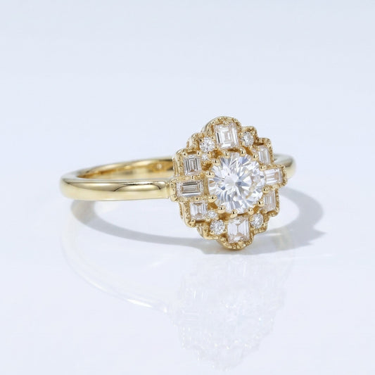Marquise Swirl Solitaire Engagement Ring – 1 CT Lab Grown Diamond