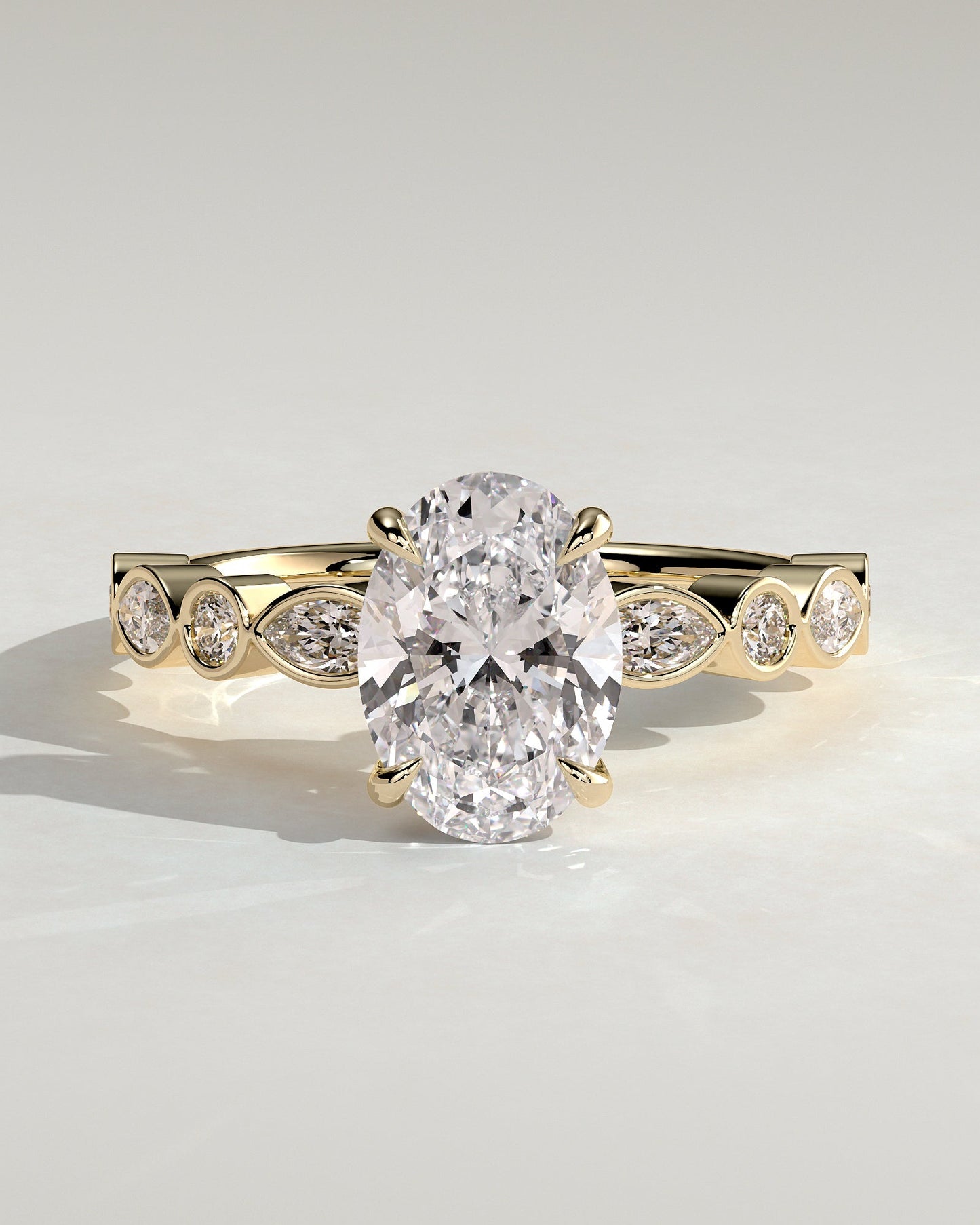 Round Halo, Pave & Split Shank Engagement Ring – 1.93 CT Lab Grown Diamond