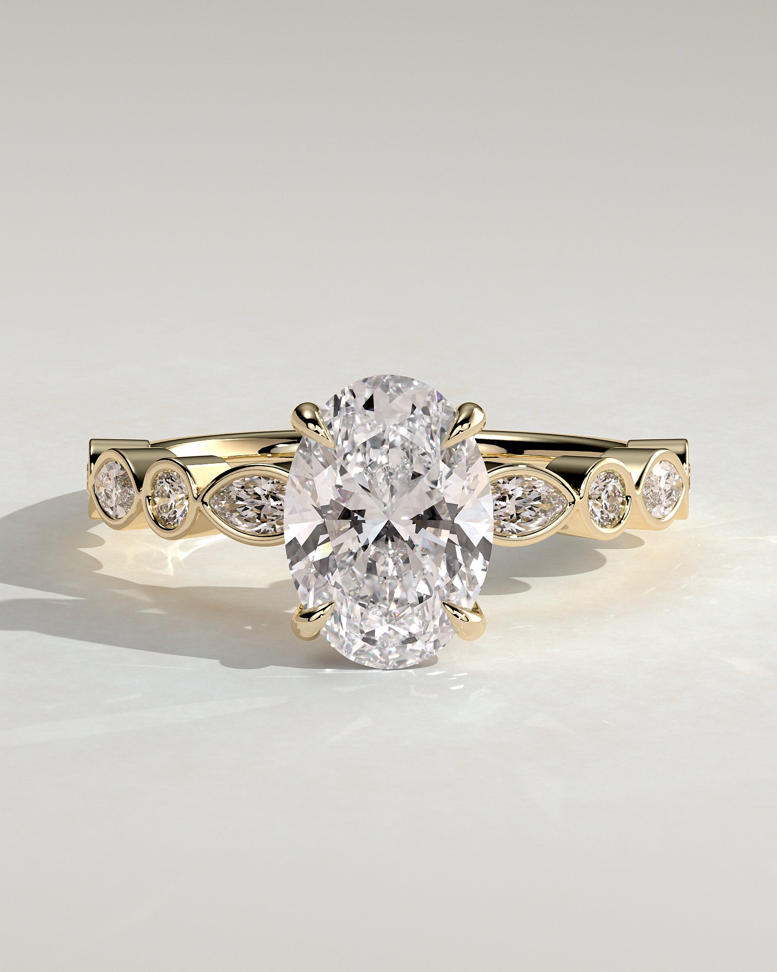 Round Halo, Pave & Split Shank Engagement Ring – 1.93 CT Lab Grown Diamond