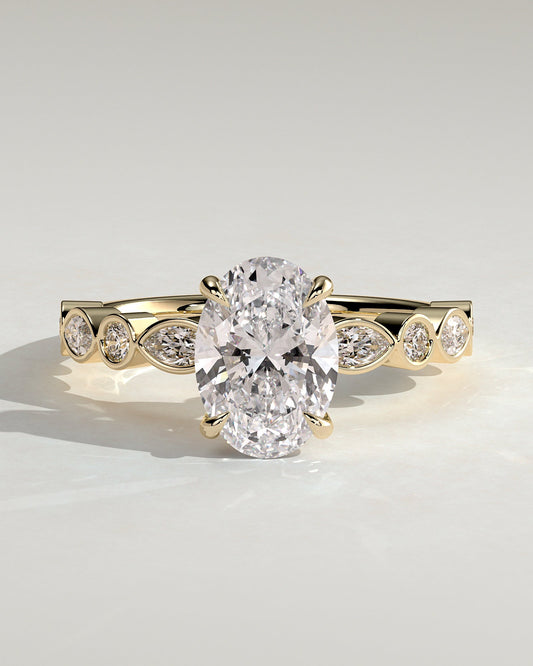Round Halo, Pave & Split Shank Engagement Ring – 1.93 CT Lab Grown Diamond