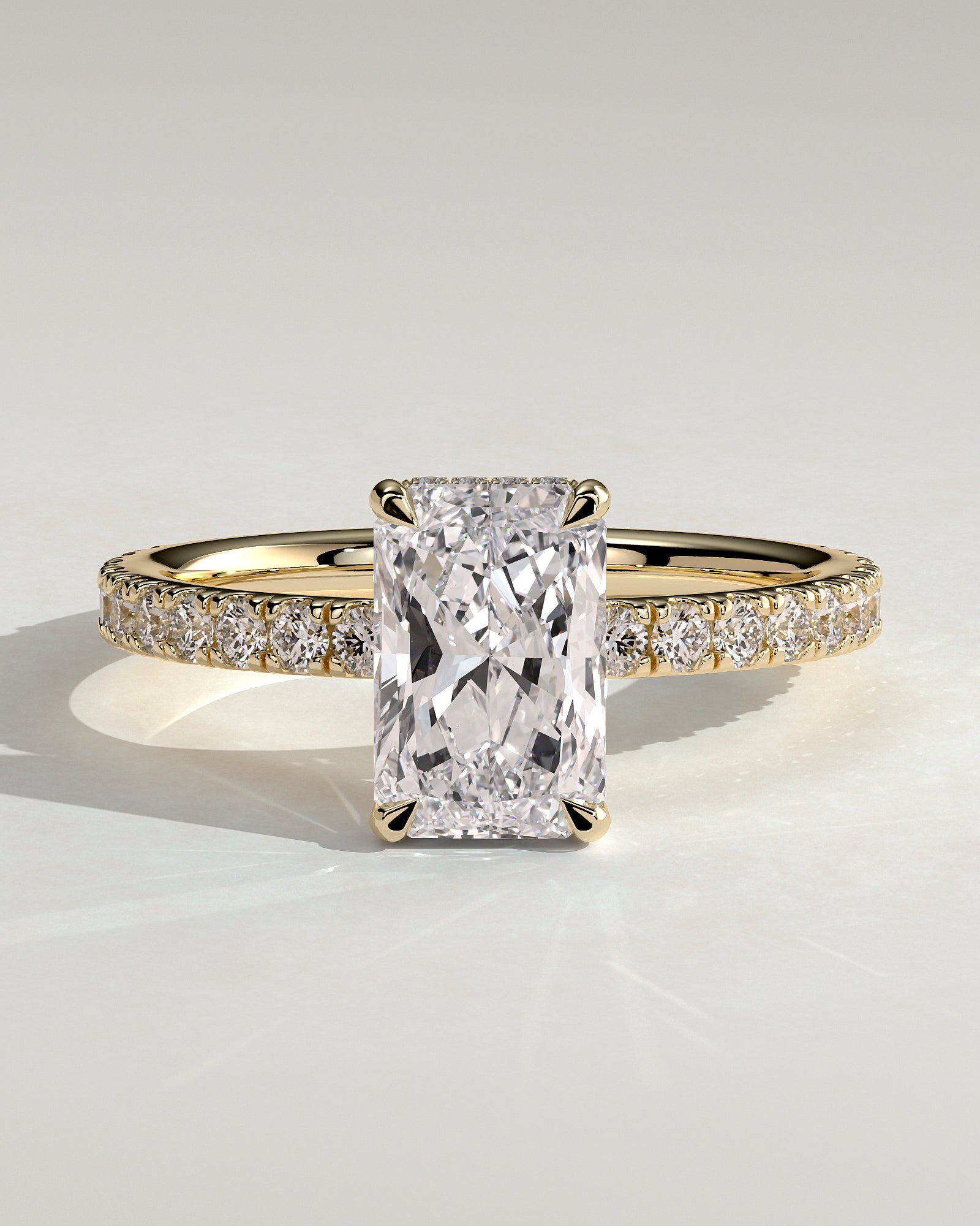 Round Halo, Pave & Split Shank Engagement Ring – 1.93 CT Lab Grown Diamond