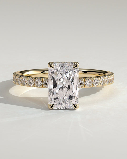 Round Halo, Pave & Split Shank Engagement Ring – 1.93 CT Lab Grown Diamond