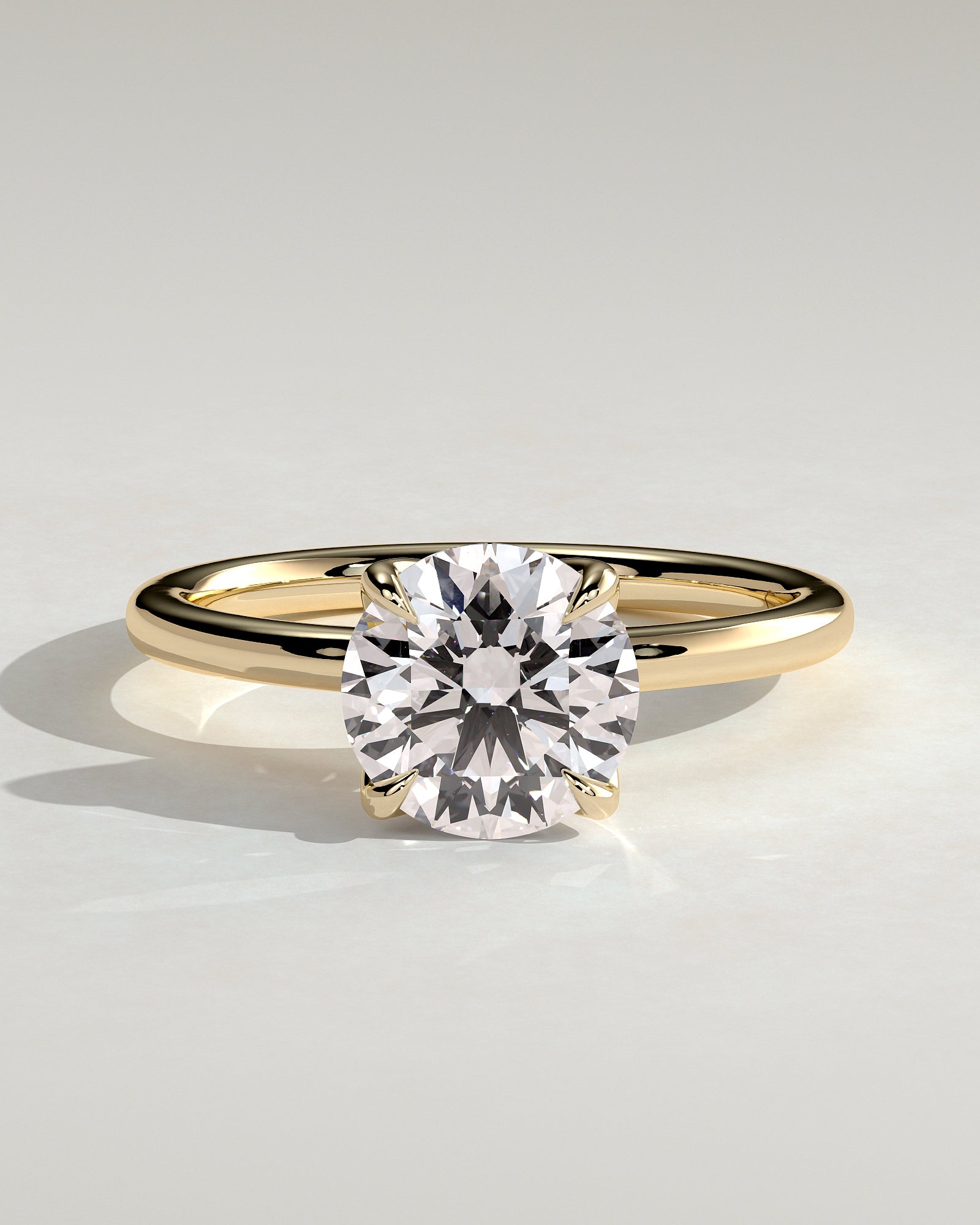 Round Halo, Pave & Split Shank Engagement Ring – 1.93 CT Lab Grown Diamond