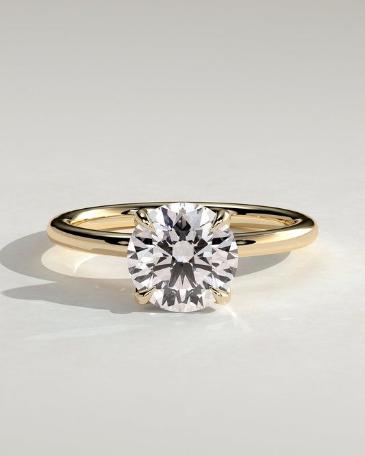 Round Halo, Pave & Split Shank Engagement Ring – 1.93 CT Lab Grown Diamond