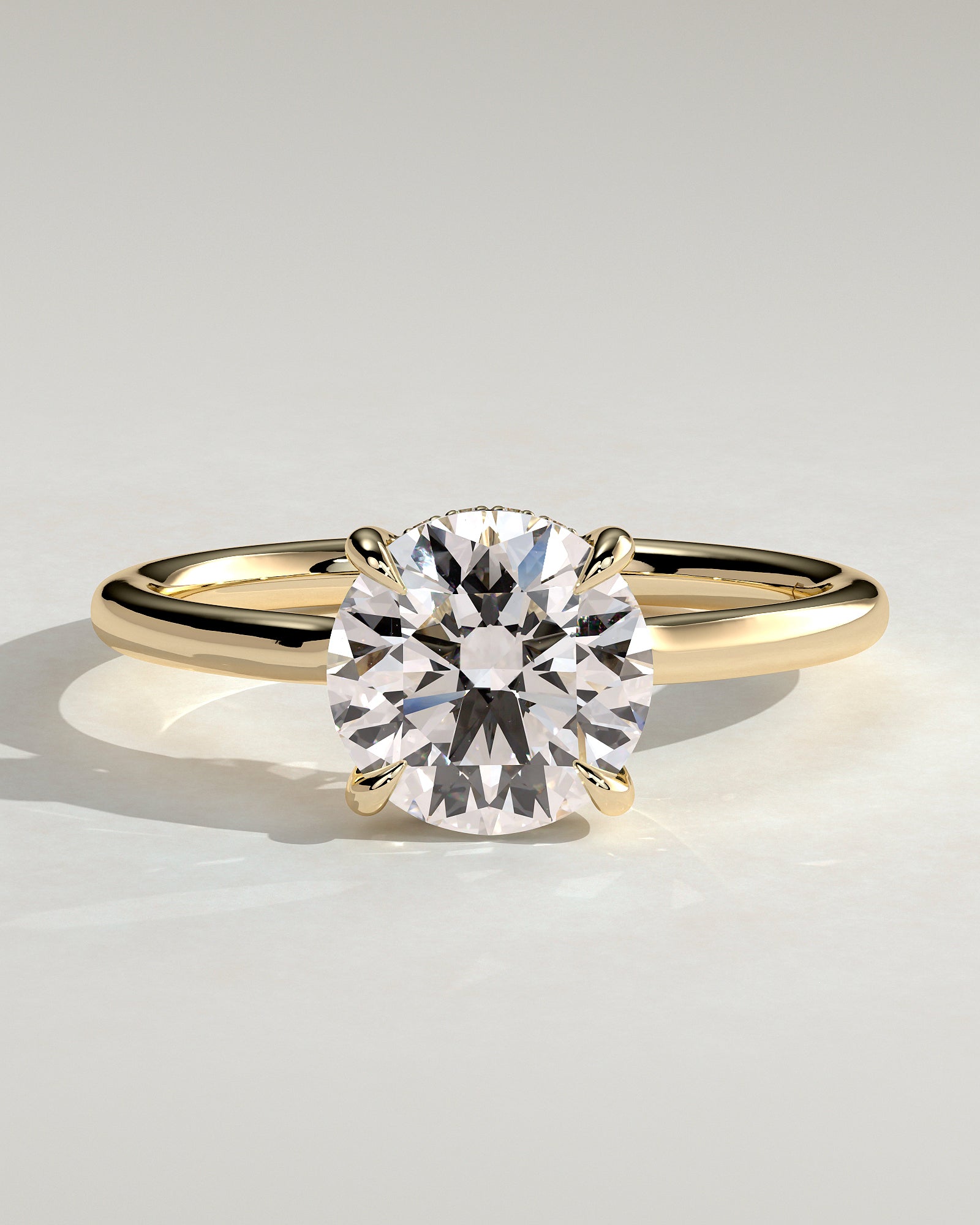 Round Halo, Pave & Split Shank Engagement Ring – 1.93 CT Lab Grown Diamond
