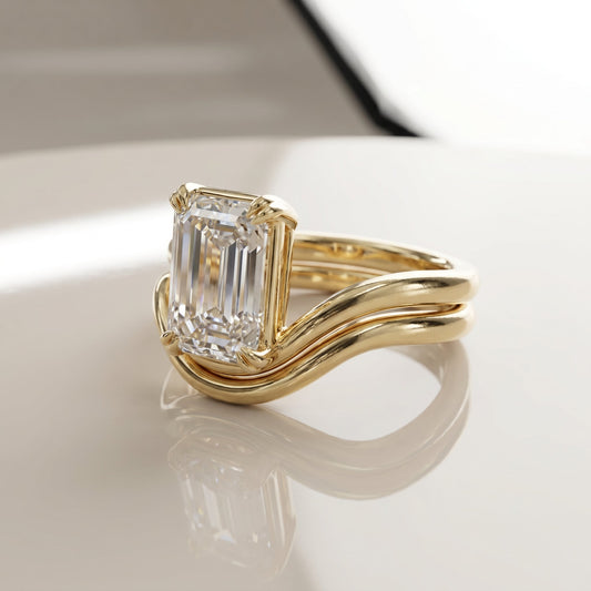1.0 CT Round Solitaire Moissanite Diamond Bridal Ring Set