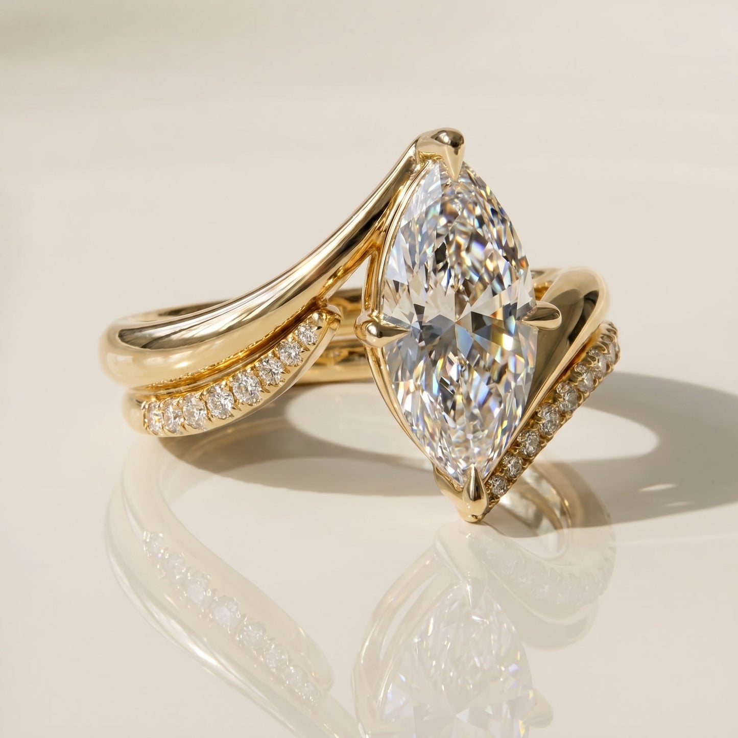 1.0 CT Round Solitaire Moissanite Diamond Bridal Ring Set