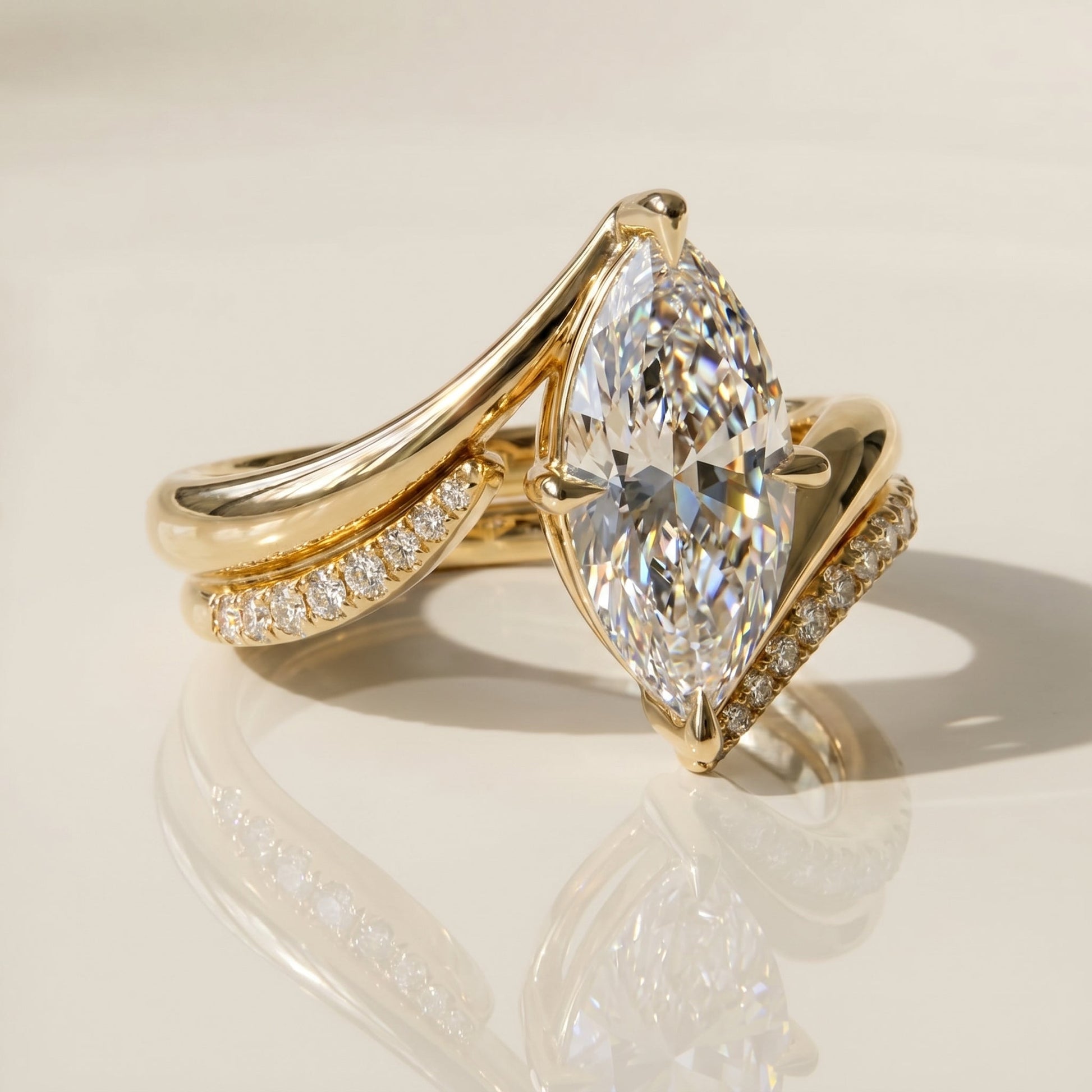 1.0 CT Round Solitaire Moissanite Diamond Bridal Ring Set