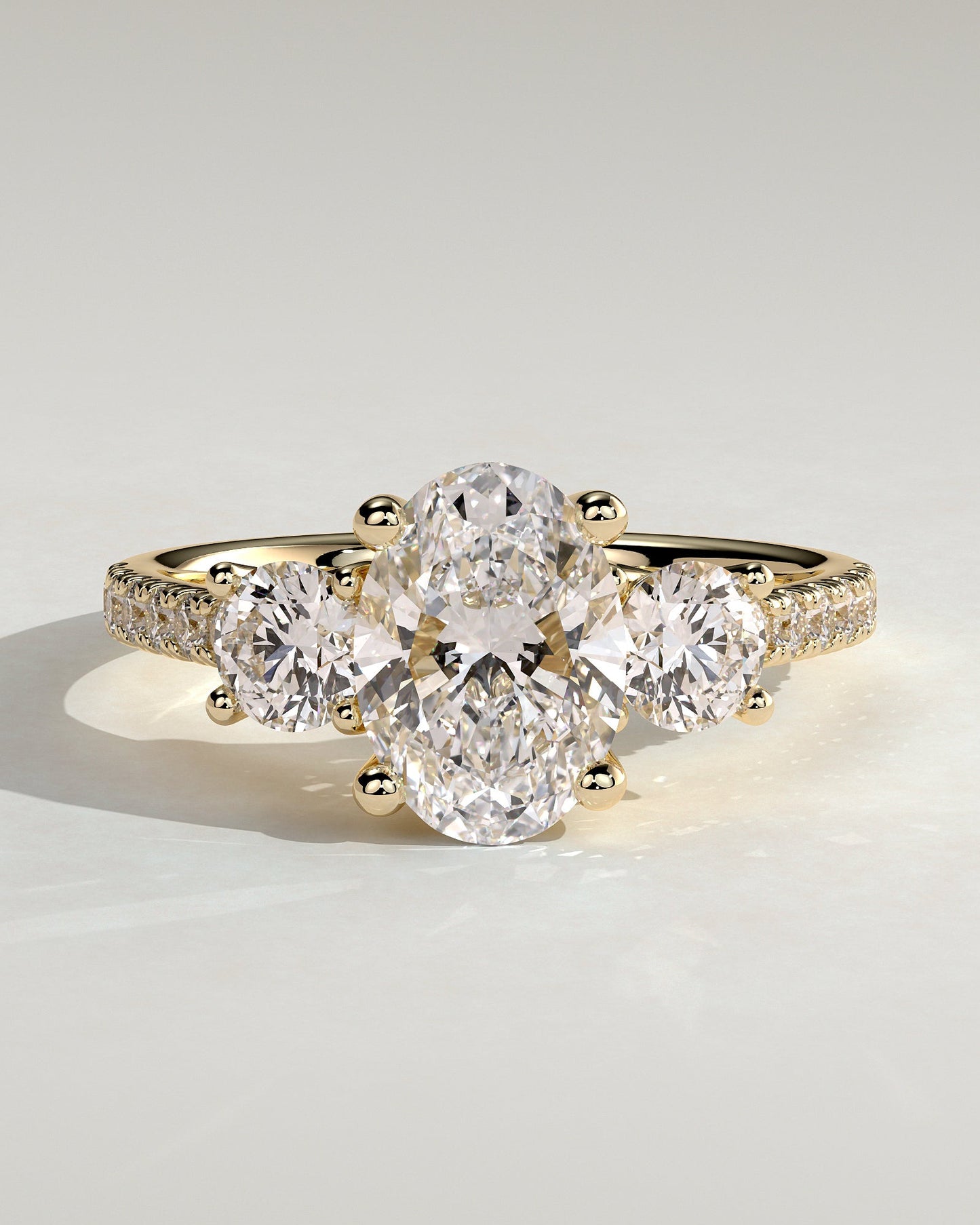 Round Halo, Pave & Split Shank Engagement Ring – 1.93 CT Lab Grown Diamond