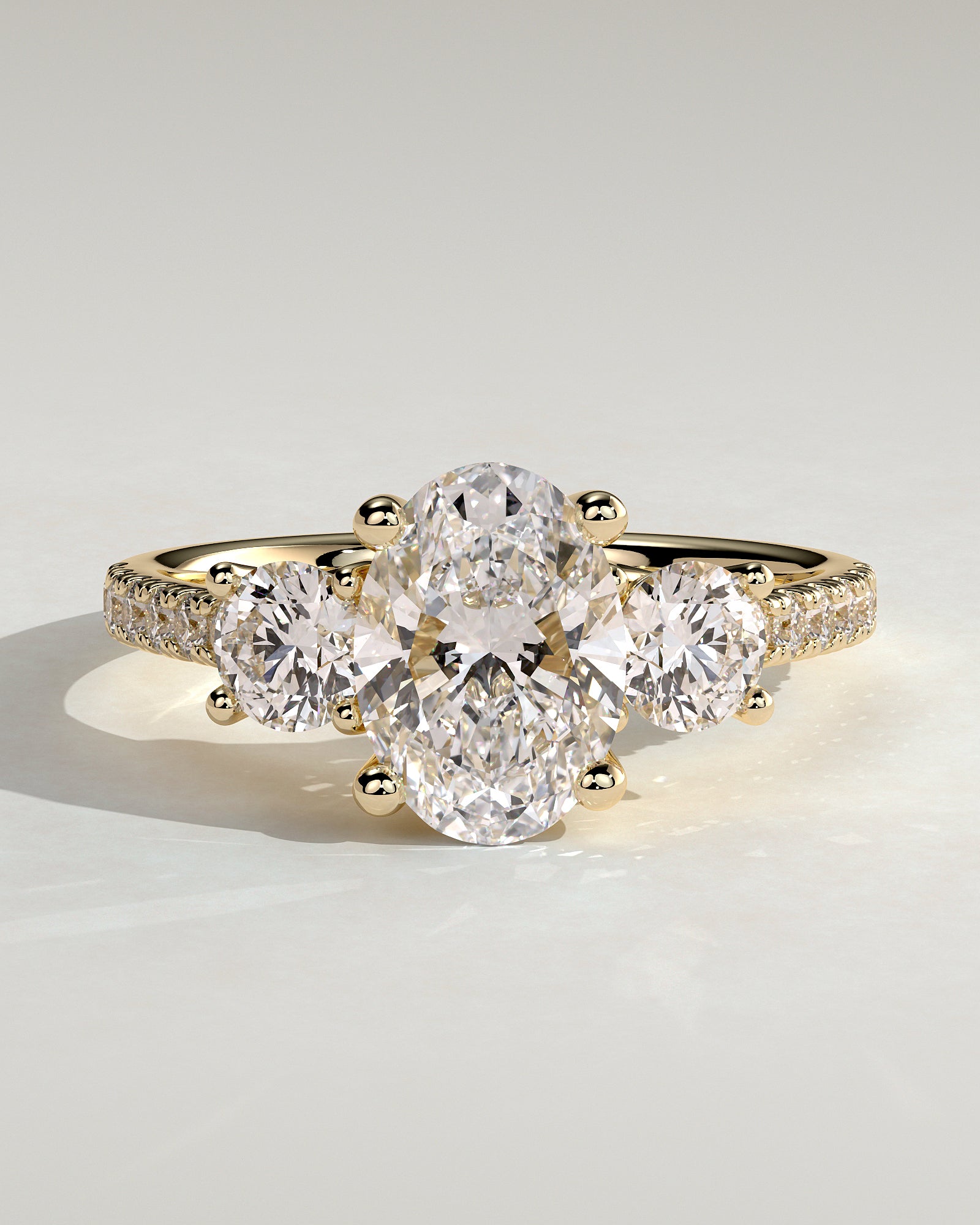 Round Halo, Pave & Split Shank Engagement Ring – 1.93 CT Lab Grown Diamond
