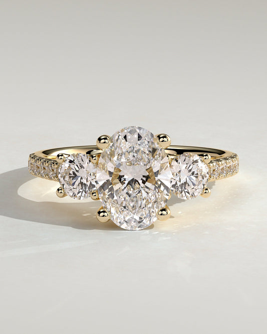 Round Halo, Pave & Split Shank Engagement Ring – 1.93 CT Lab Grown Diamond