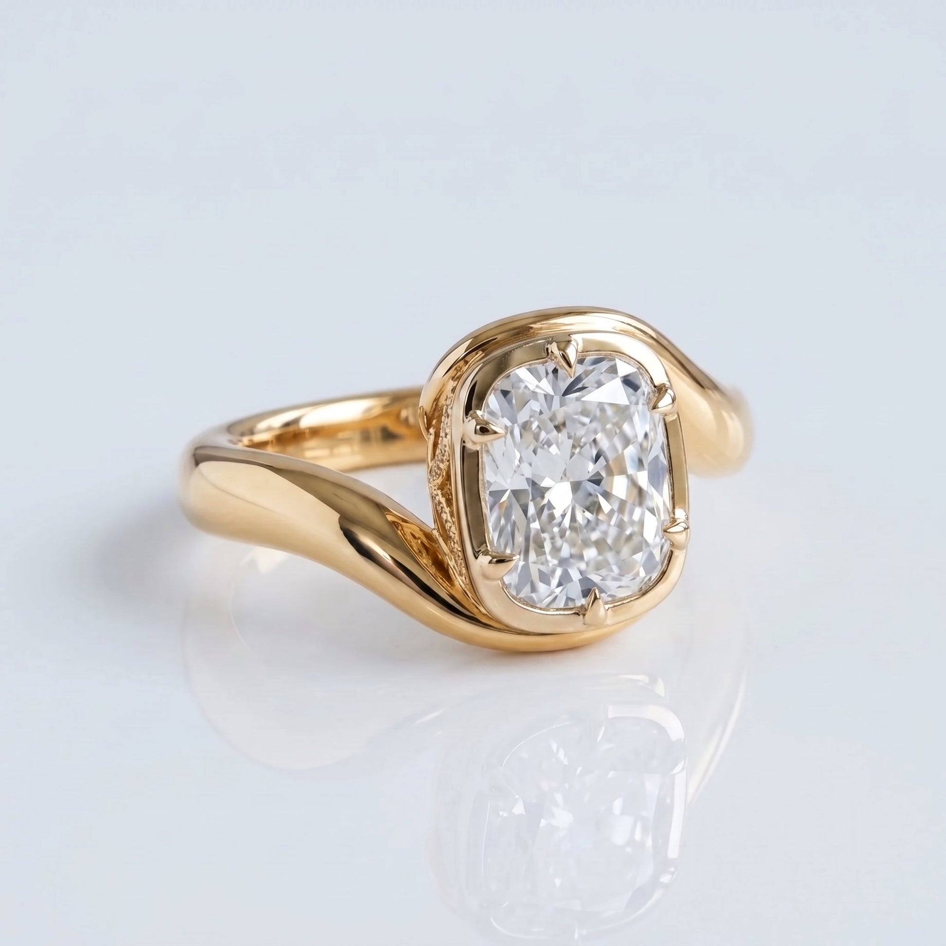 Marquise Swirl Solitaire Engagement Ring – 1 CT Lab Grown Diamond