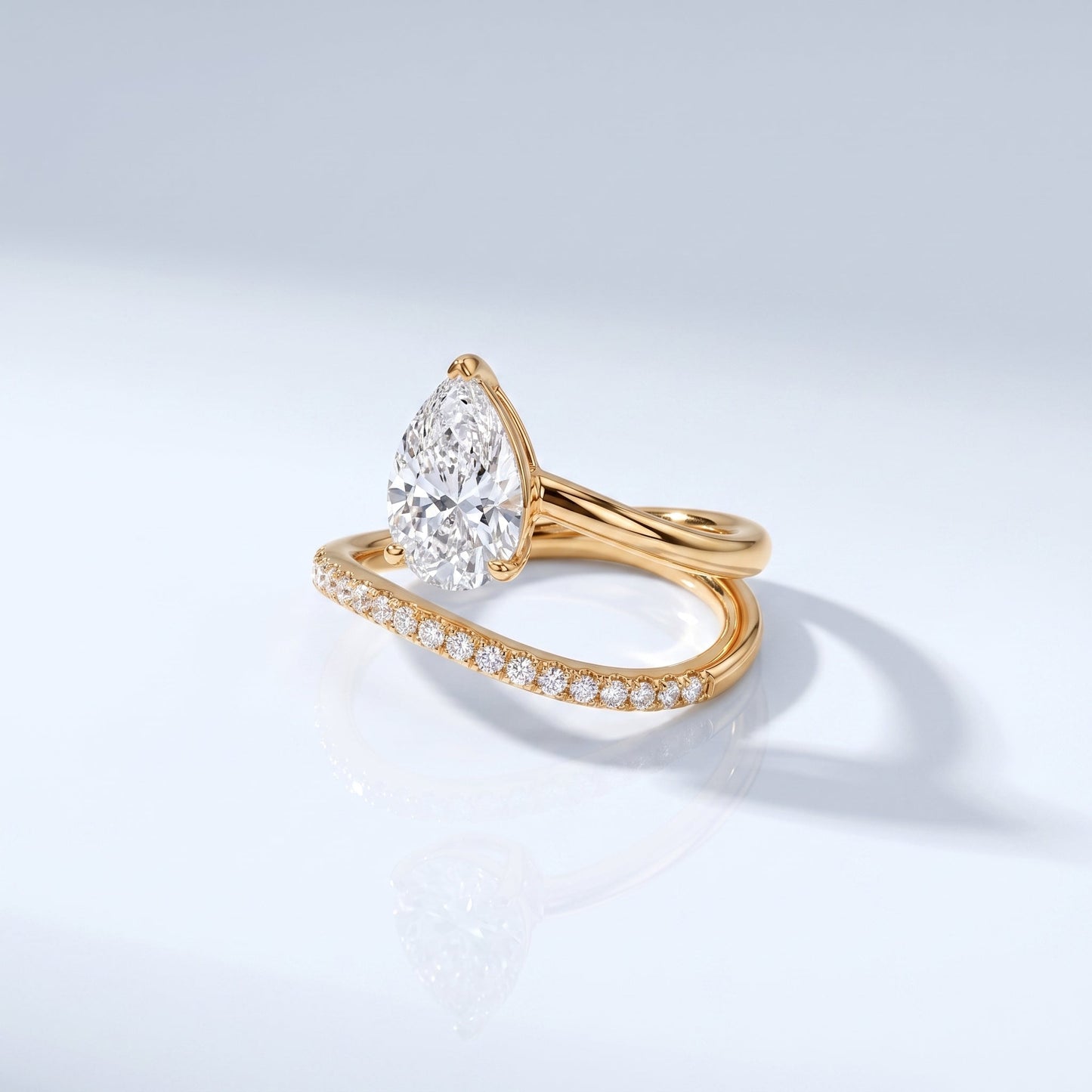 Marquise Swirl Solitaire Engagement Ring – 1 CT Lab Grown Diamond