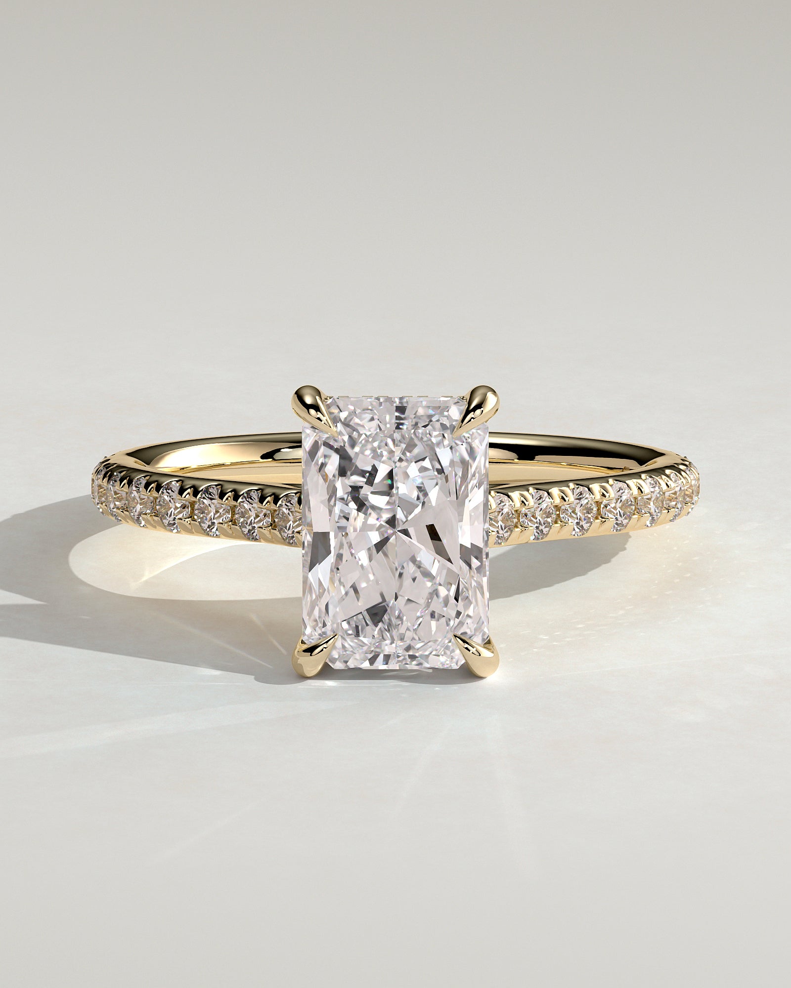 Round Halo, Pave & Split Shank Engagement Ring – 1.93 CT Lab Grown Diamond