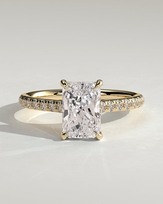 Round Halo, Pave & Split Shank Engagement Ring – 1.93 CT Lab Grown Diamond