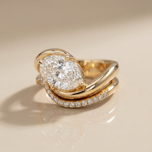 1.0 CT Round Solitaire Moissanite Diamond Bridal Ring Set