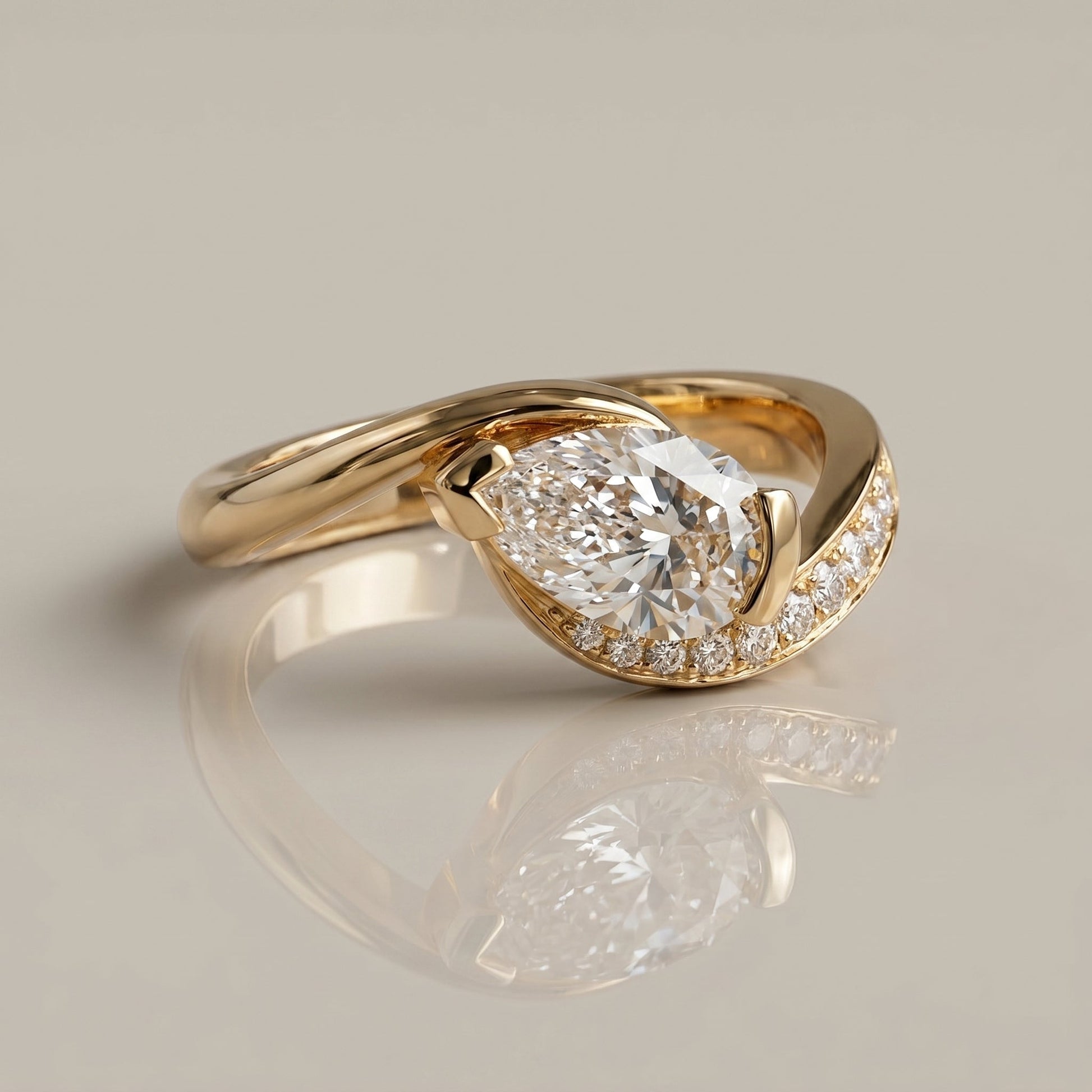 Oval Solitaire Engagement Ring – 2 CT Lab Grown Diamond