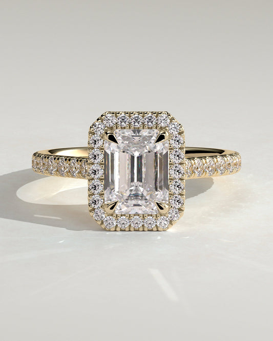 Round Halo, Pave & Split Shank Engagement Ring – 1.93 CT Lab Grown Diamond