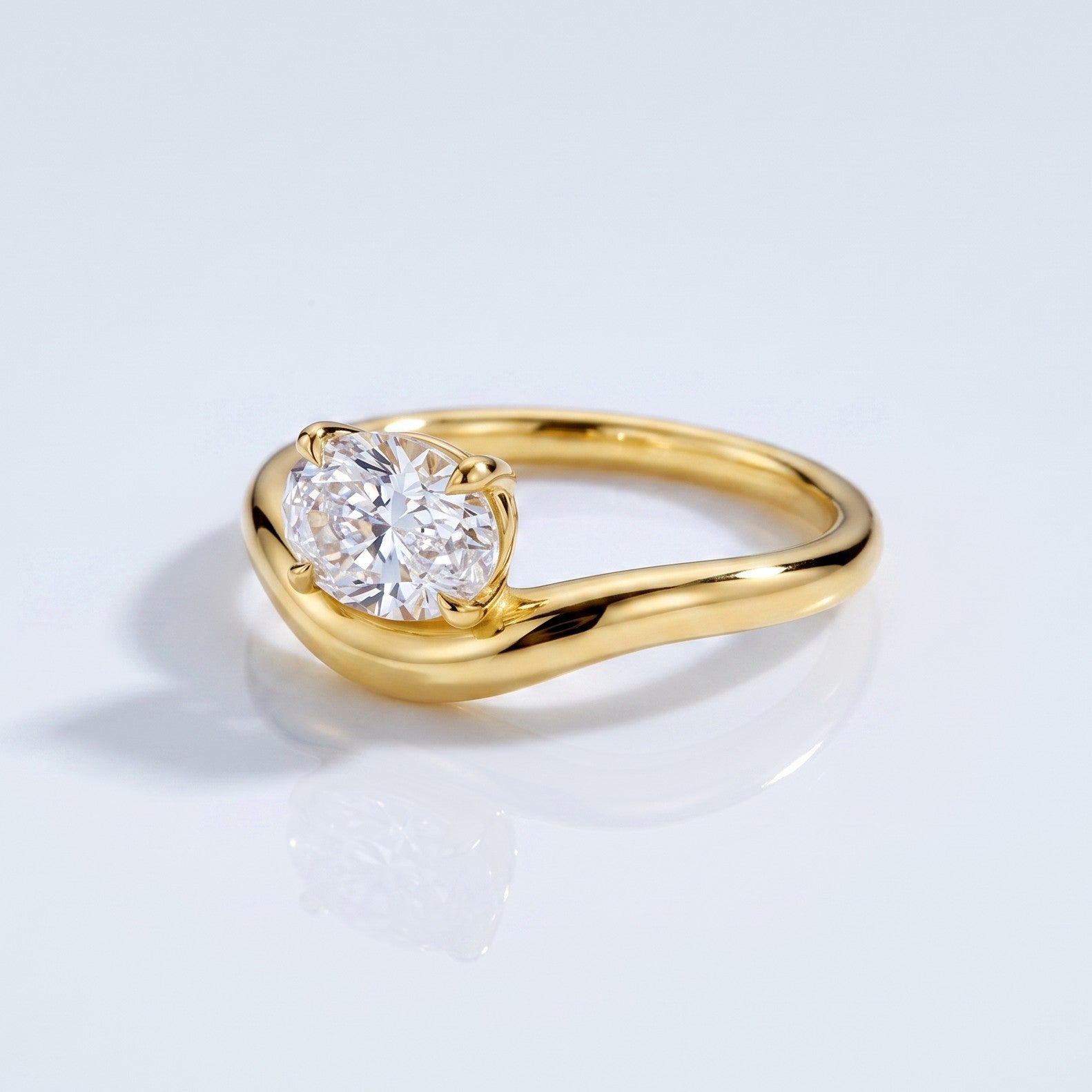Marquise Swirl Solitaire Engagement Ring – 1 CT Lab Grown Diamond