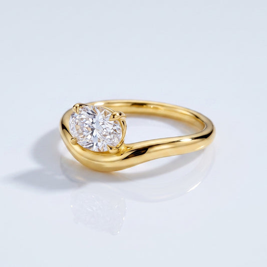 Marquise Swirl Solitaire Engagement Ring – 1 CT Lab Grown Diamond