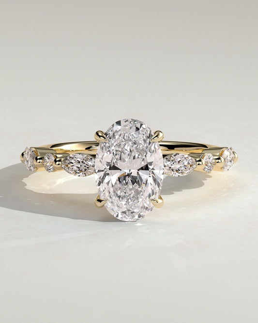 Round Halo, Pave & Split Shank Engagement Ring – 1.93 CT Lab Grown Diamond