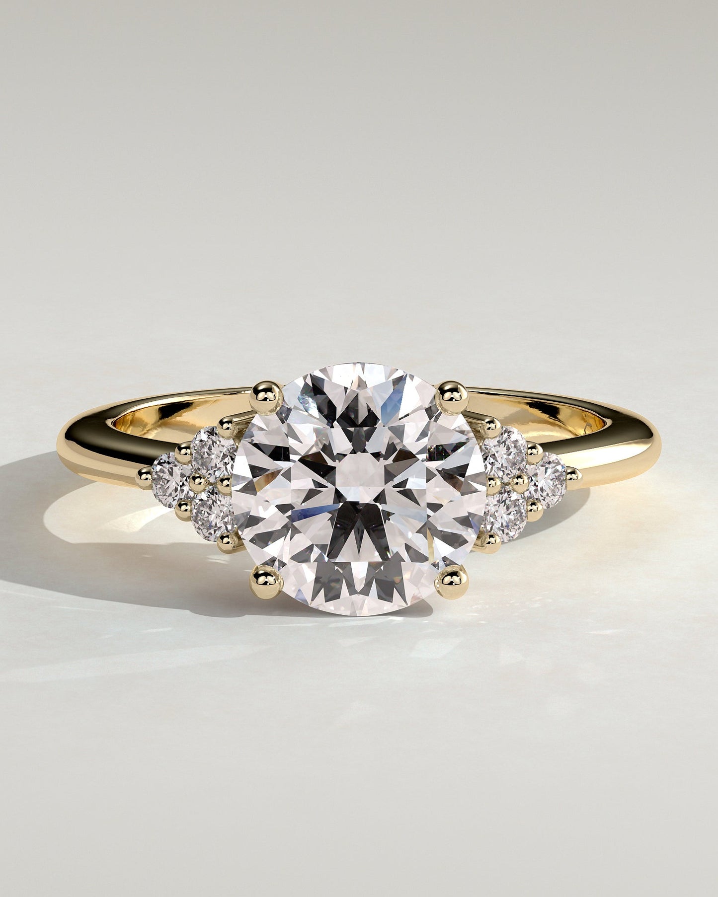 Round Halo, Pave & Split Shank Engagement Ring – 1.93 CT Lab Grown Diamond