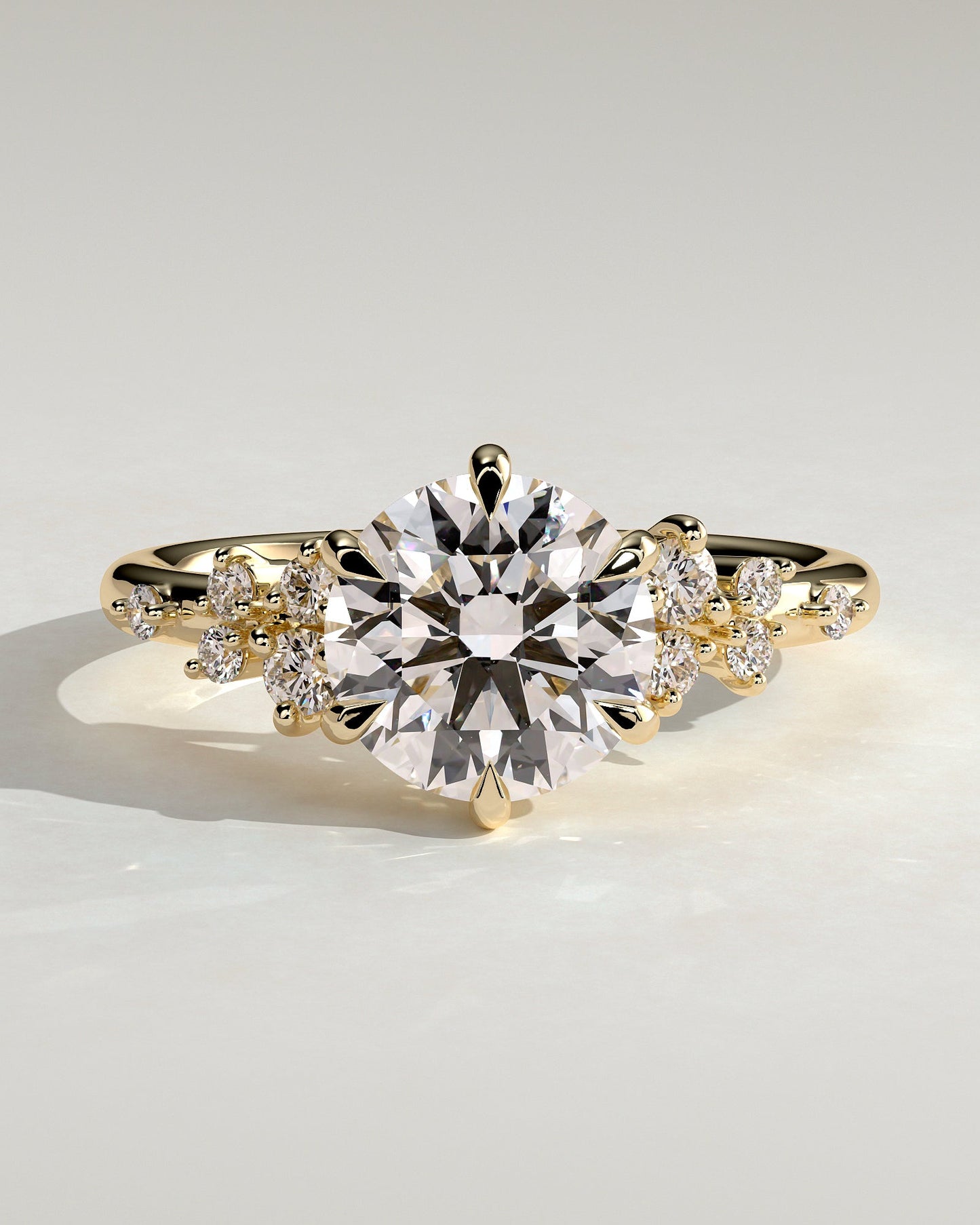Round Halo, Pave & Split Shank Engagement Ring – 1.93 CT Lab Grown Diamond