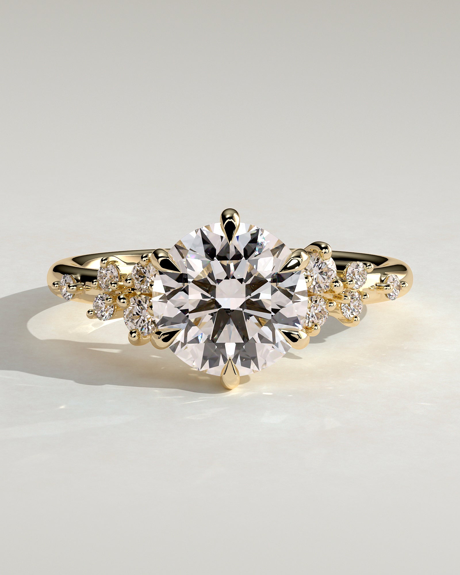 Round Halo, Pave & Split Shank Engagement Ring – 1.93 CT Lab Grown Diamond