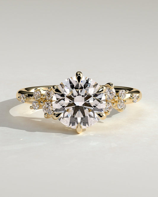 Round Halo, Pave & Split Shank Engagement Ring – 1.93 CT Lab Grown Diamond