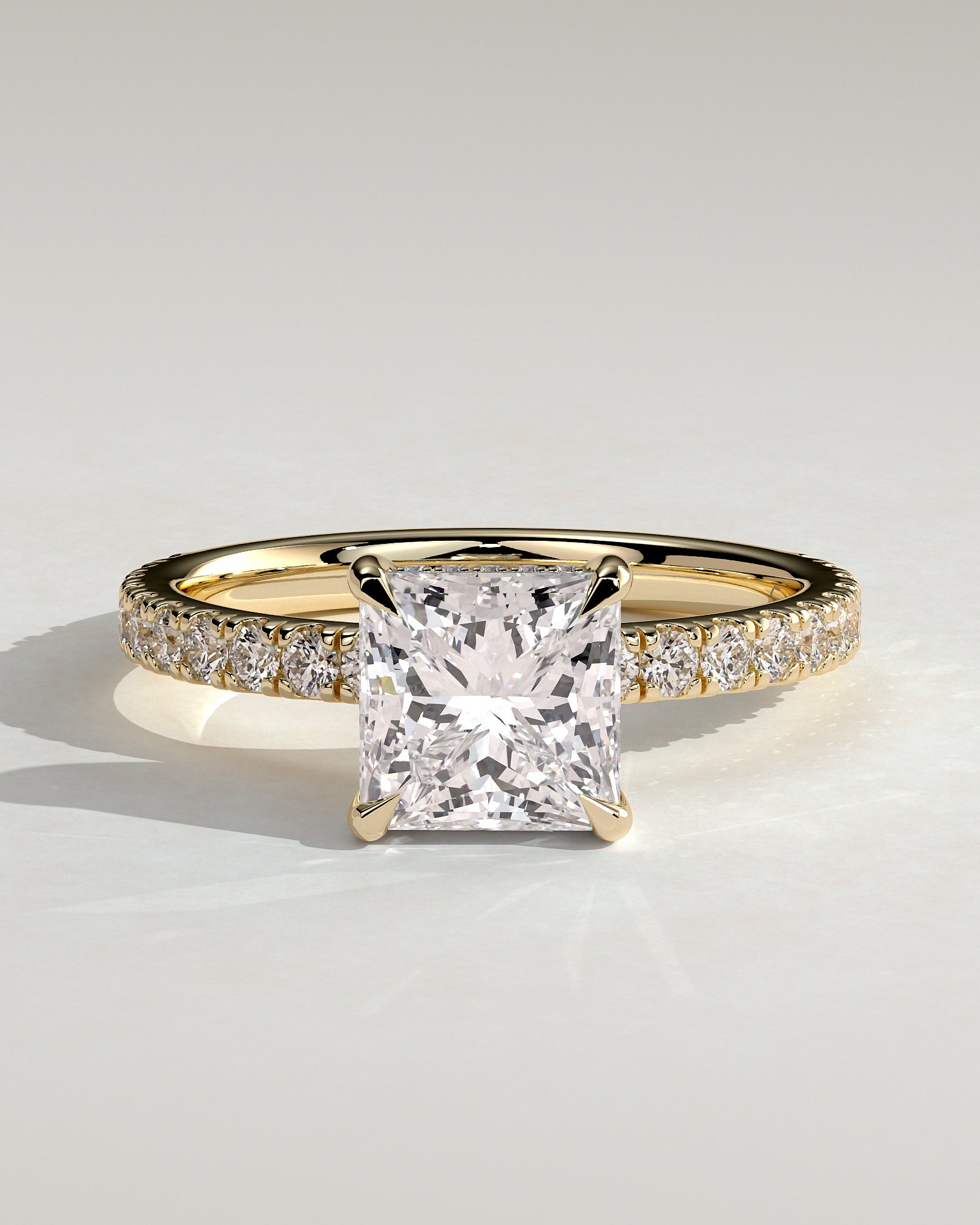 Round Halo, Pave & Split Shank Engagement Ring – 1.93 CT Lab Grown Diamond