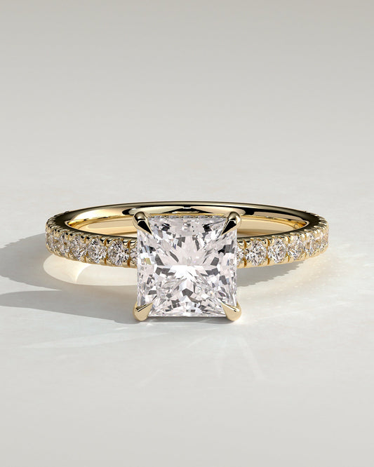 Round Halo, Pave & Split Shank Engagement Ring – 1.93 CT Lab Grown Diamond