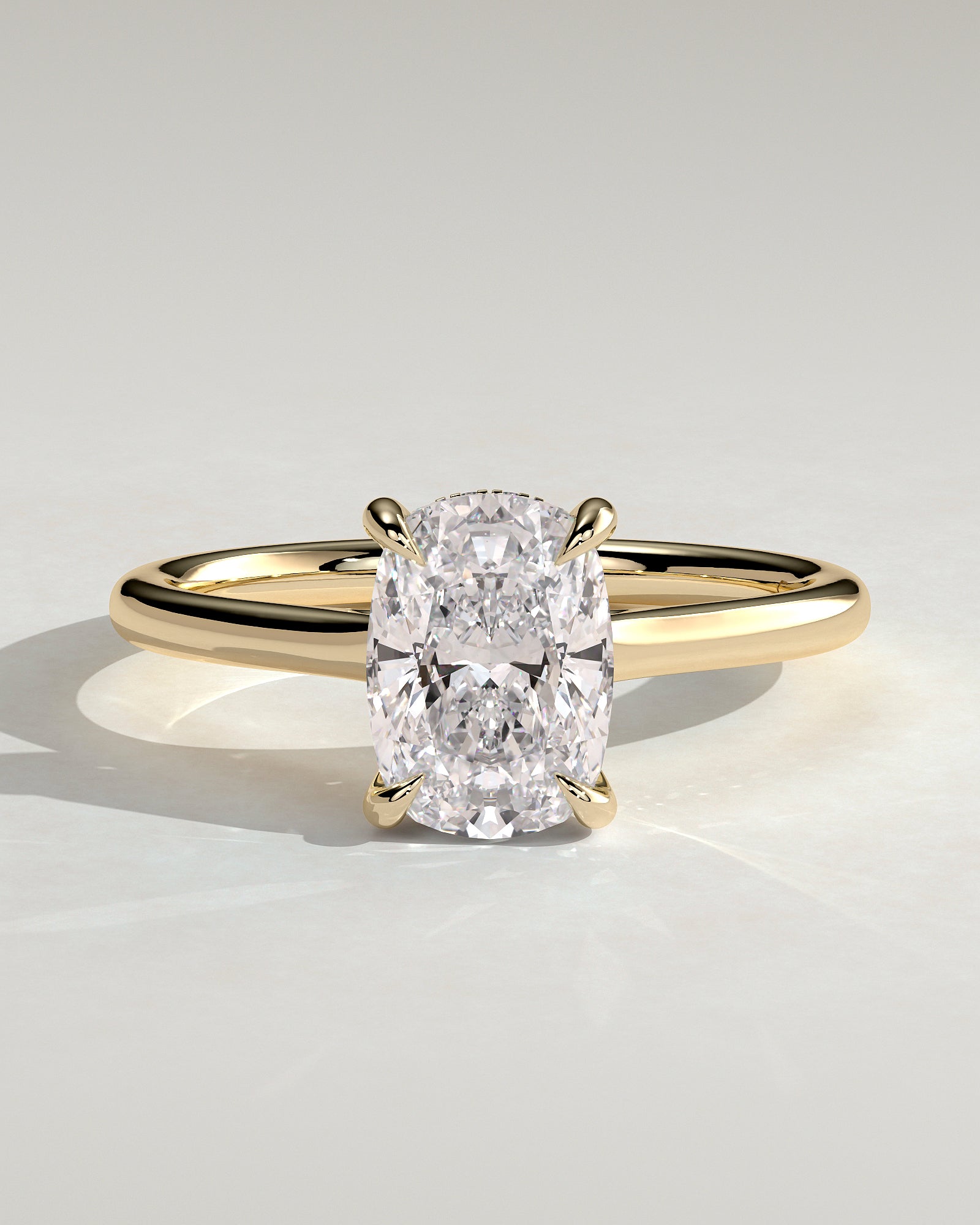 Round Halo, Pave & Split Shank Engagement Ring – 1.93 CT Lab Grown Diamond