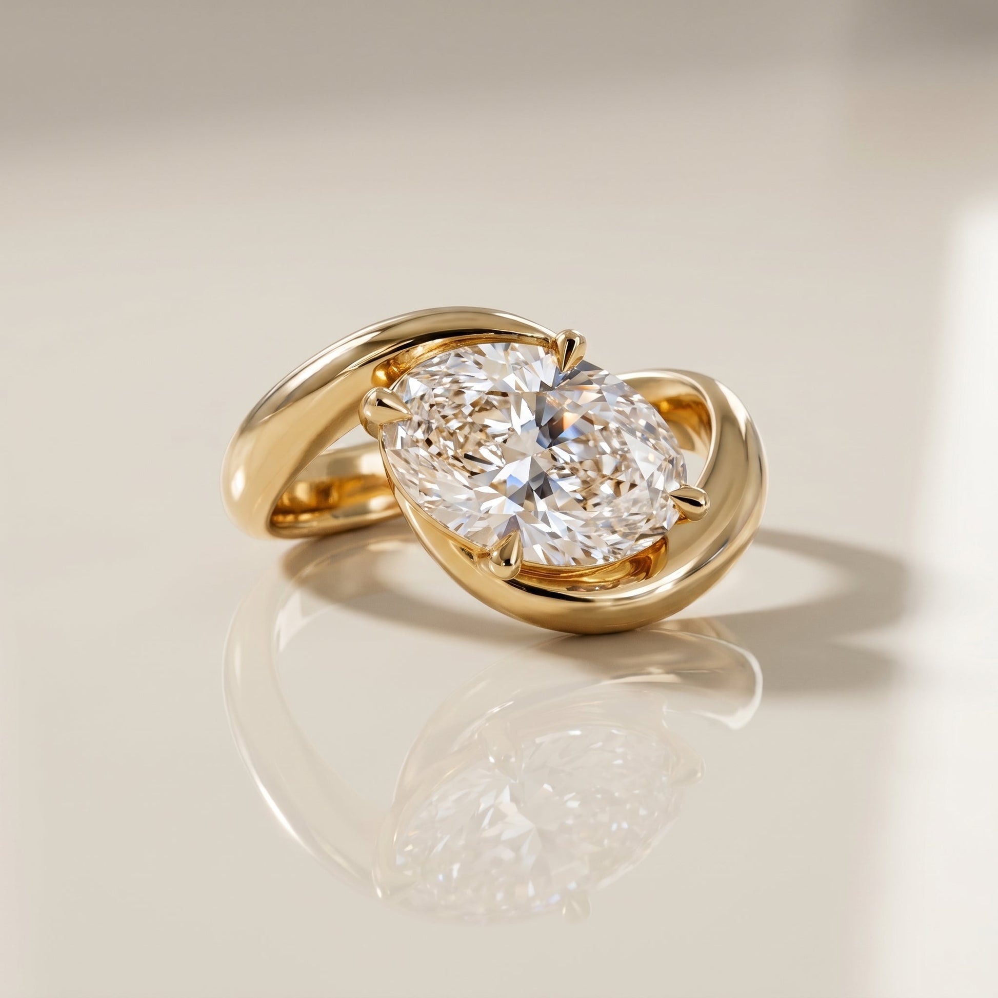 Oval Solitaire Engagement Ring – 2 CT Lab Grown Diamond