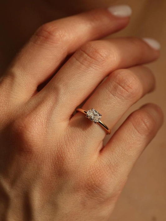 Marquise Cut Cluster Styled Lab Grown Diamond Engagement Ring