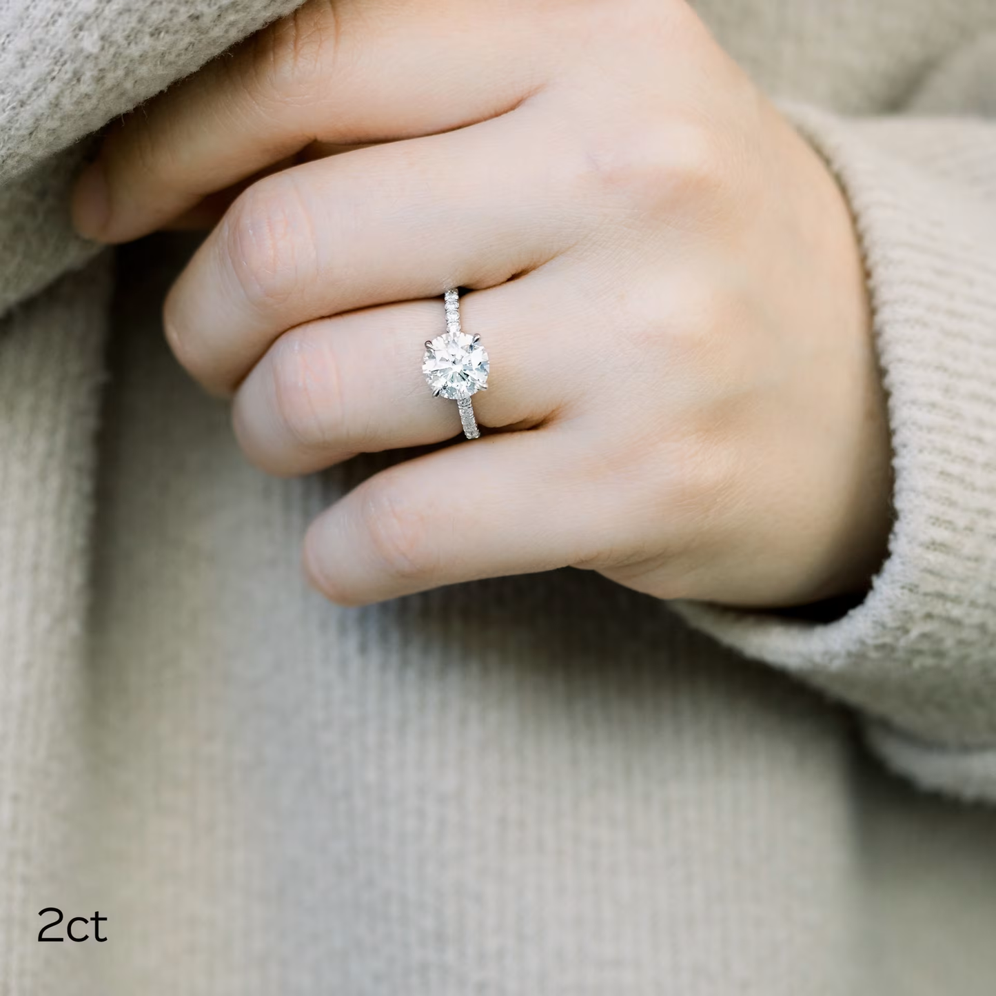 Marquise Cut Cluster Styled Lab Grown Diamond Engagement Ring
