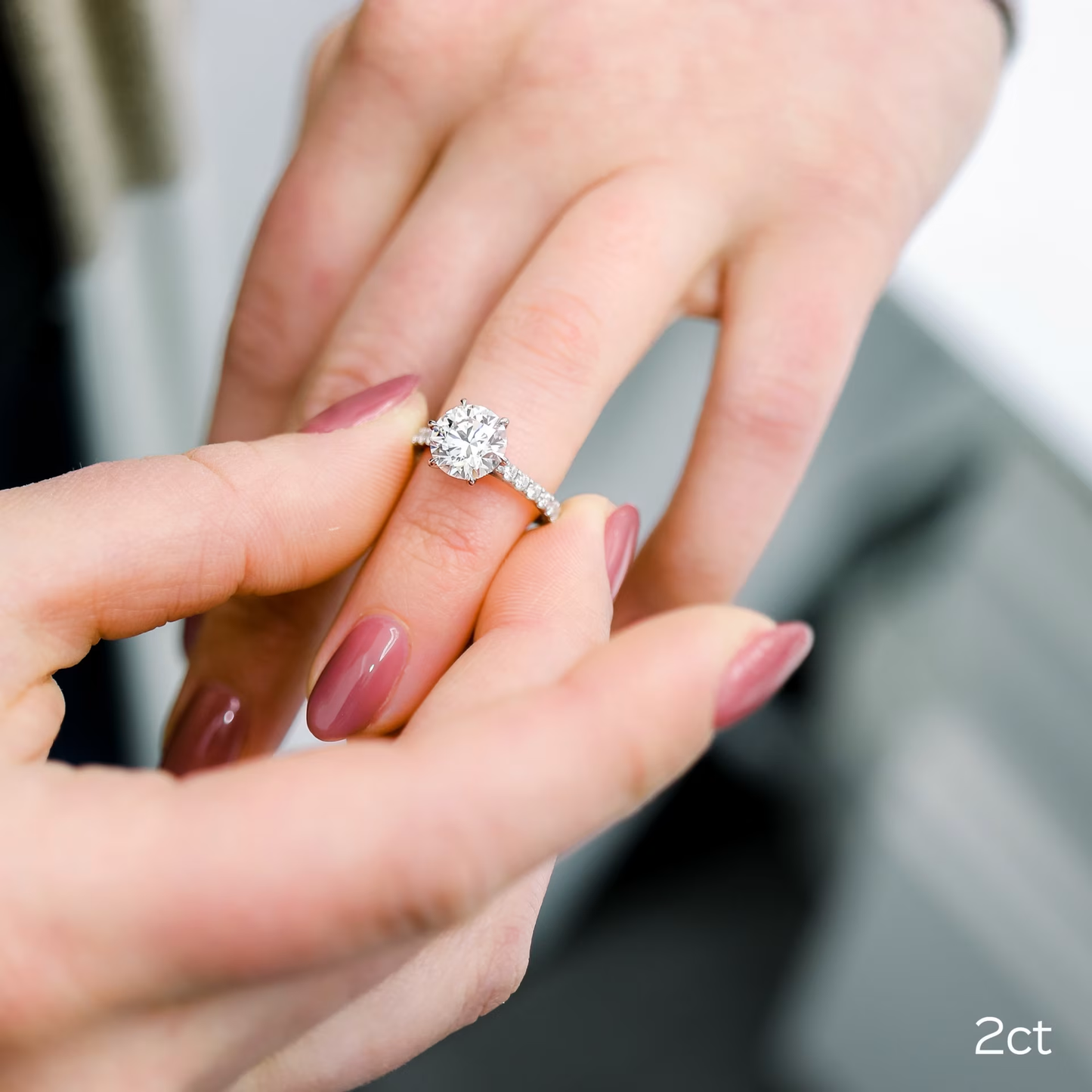 Marquise Cut Cluster Styled Lab Grown Diamond Engagement Ring