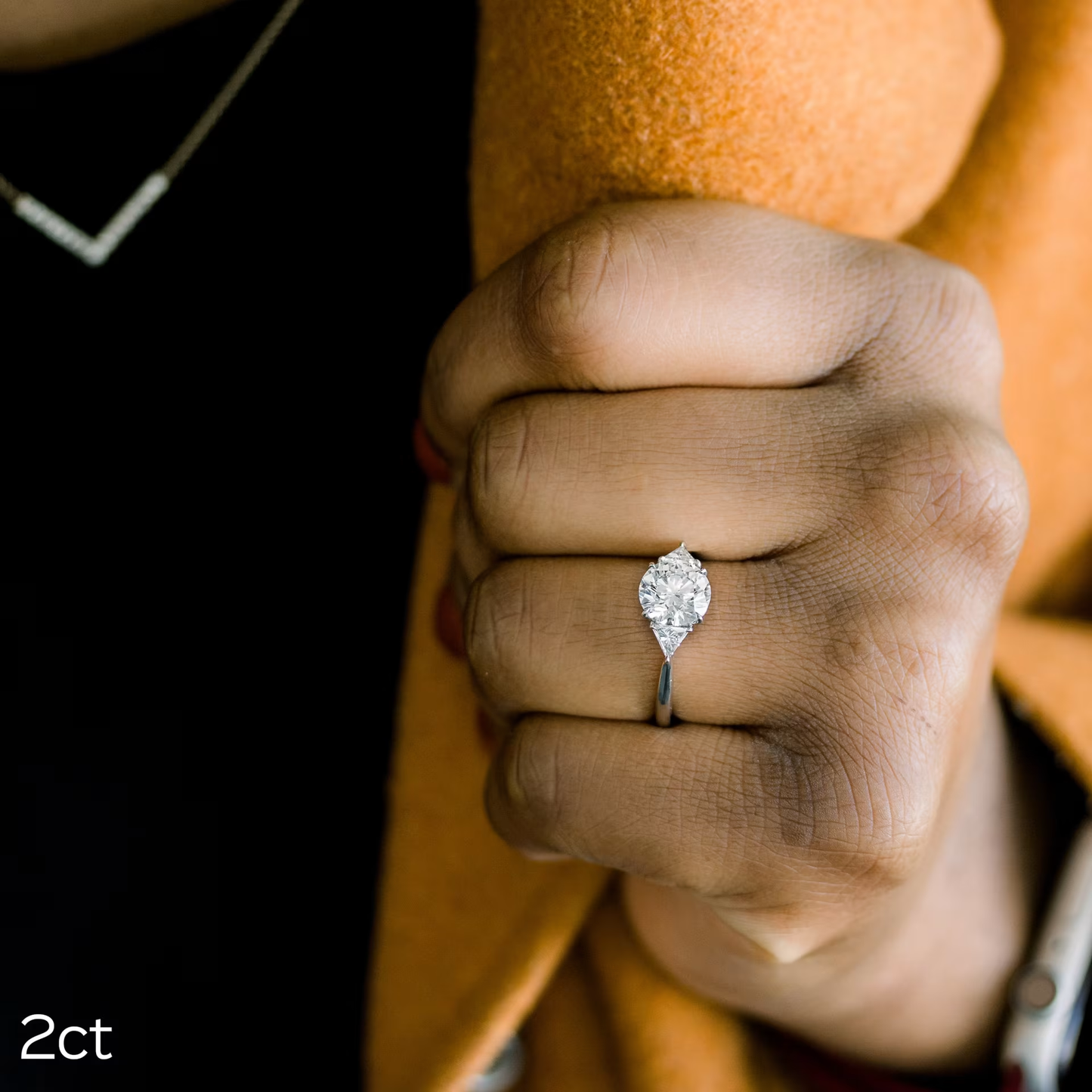 Marquise Cut Cluster Styled Lab Grown Diamond Engagement Ring