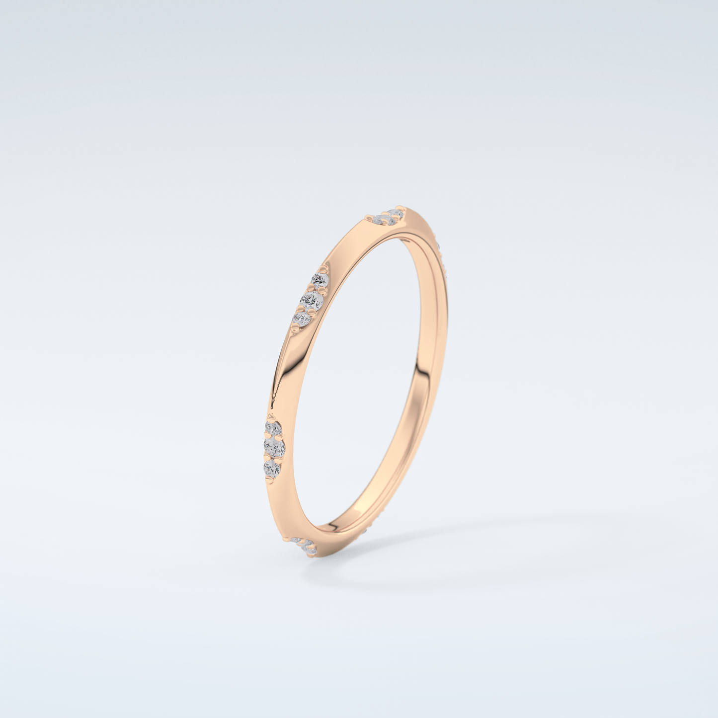 0.09 TCW Round Shaped Moissanite Wedding Band 12