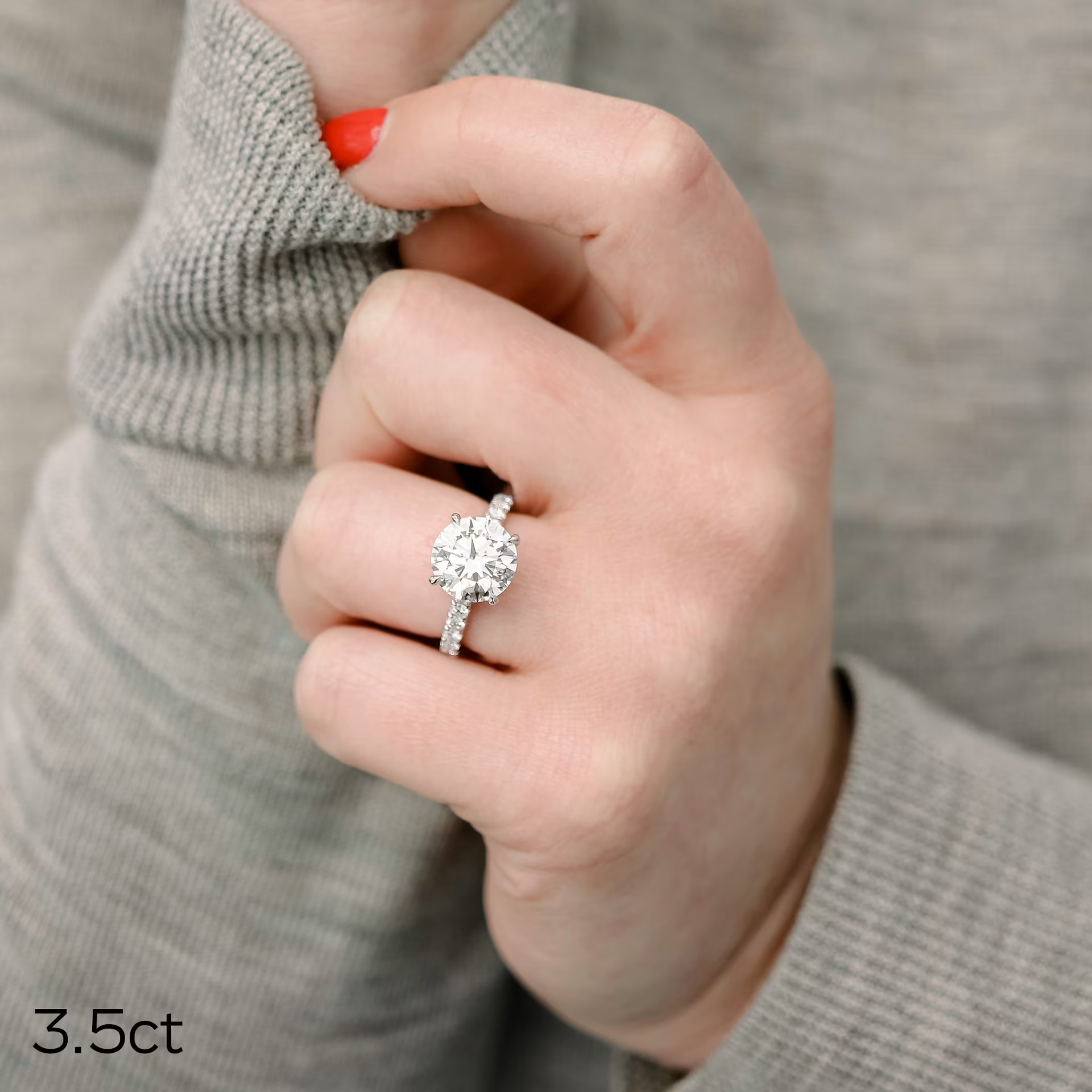 Marquise Cut Cluster Styled Lab Grown Diamond Engagement Ring