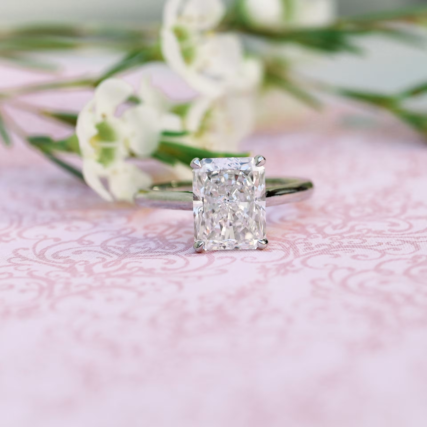 Marquise Cut Cluster Styled Lab Grown Diamond Engagement Ring