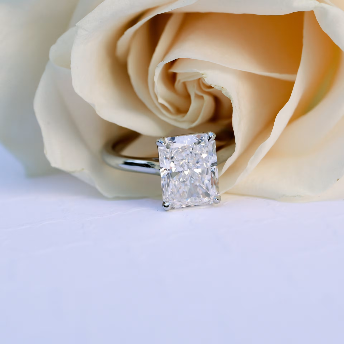 Marquise Cut Cluster Styled Lab Grown Diamond Engagement Ring