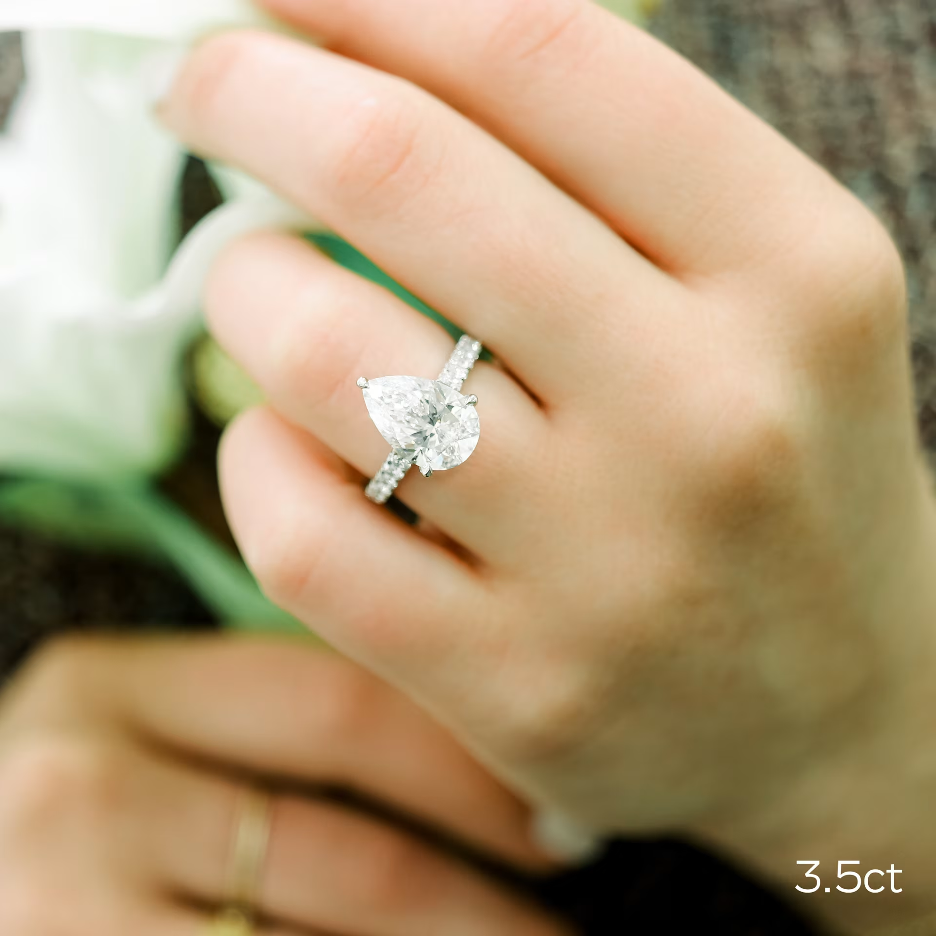 Marquise Cut Cluster Styled Lab Grown Diamond Engagement Ring