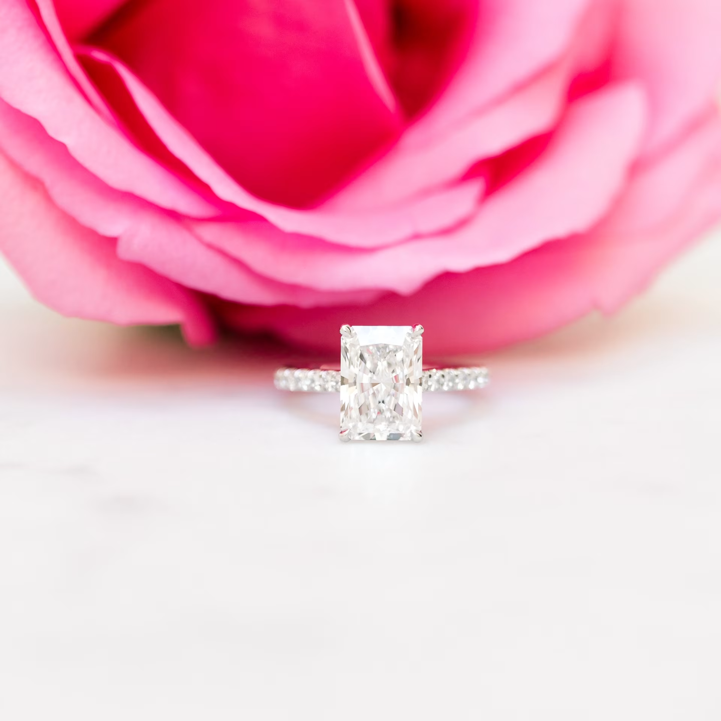Marquise Cut Cluster Styled Lab Grown Diamond Engagement Ring