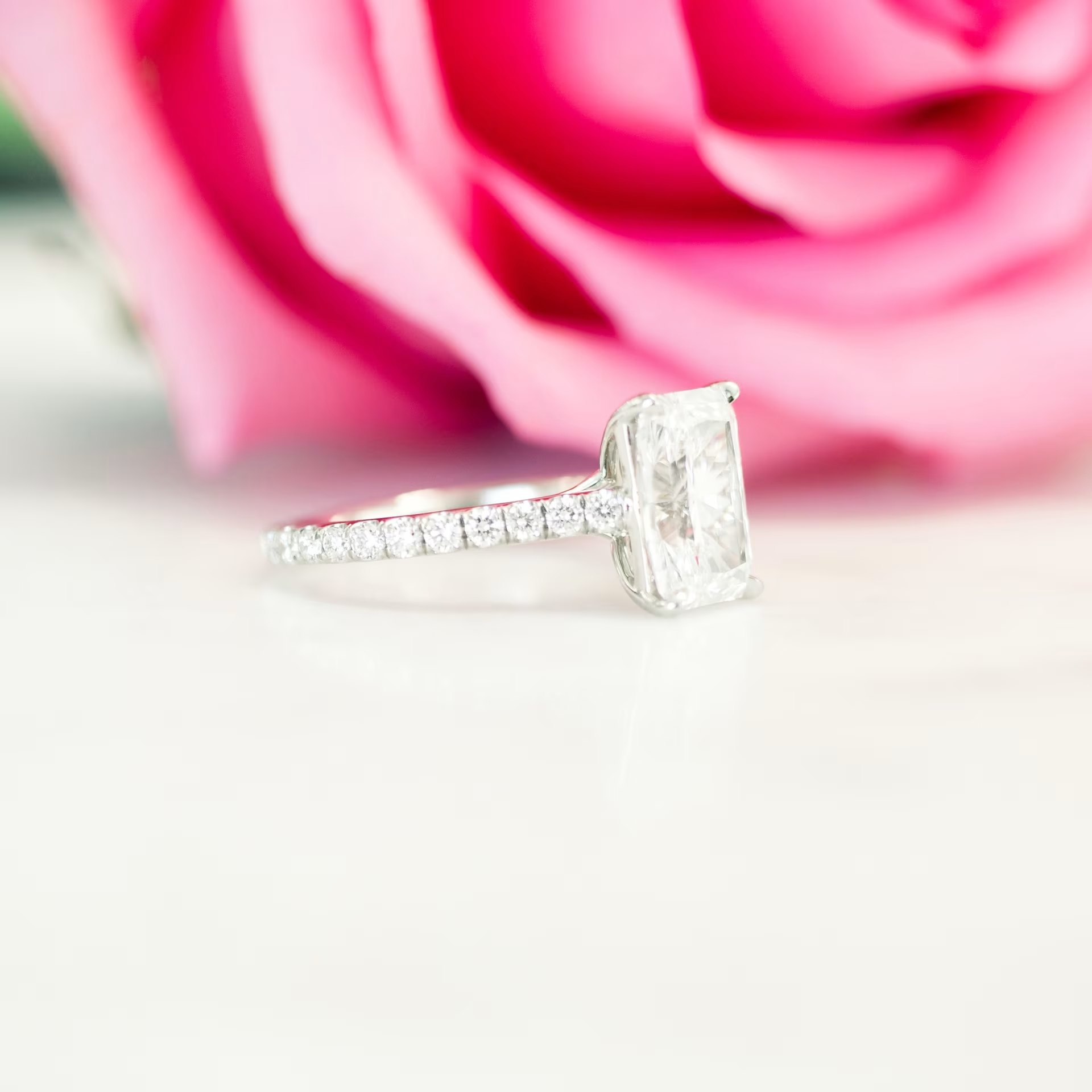 Marquise Cut Cluster Styled Lab Grown Diamond Engagement Ring
