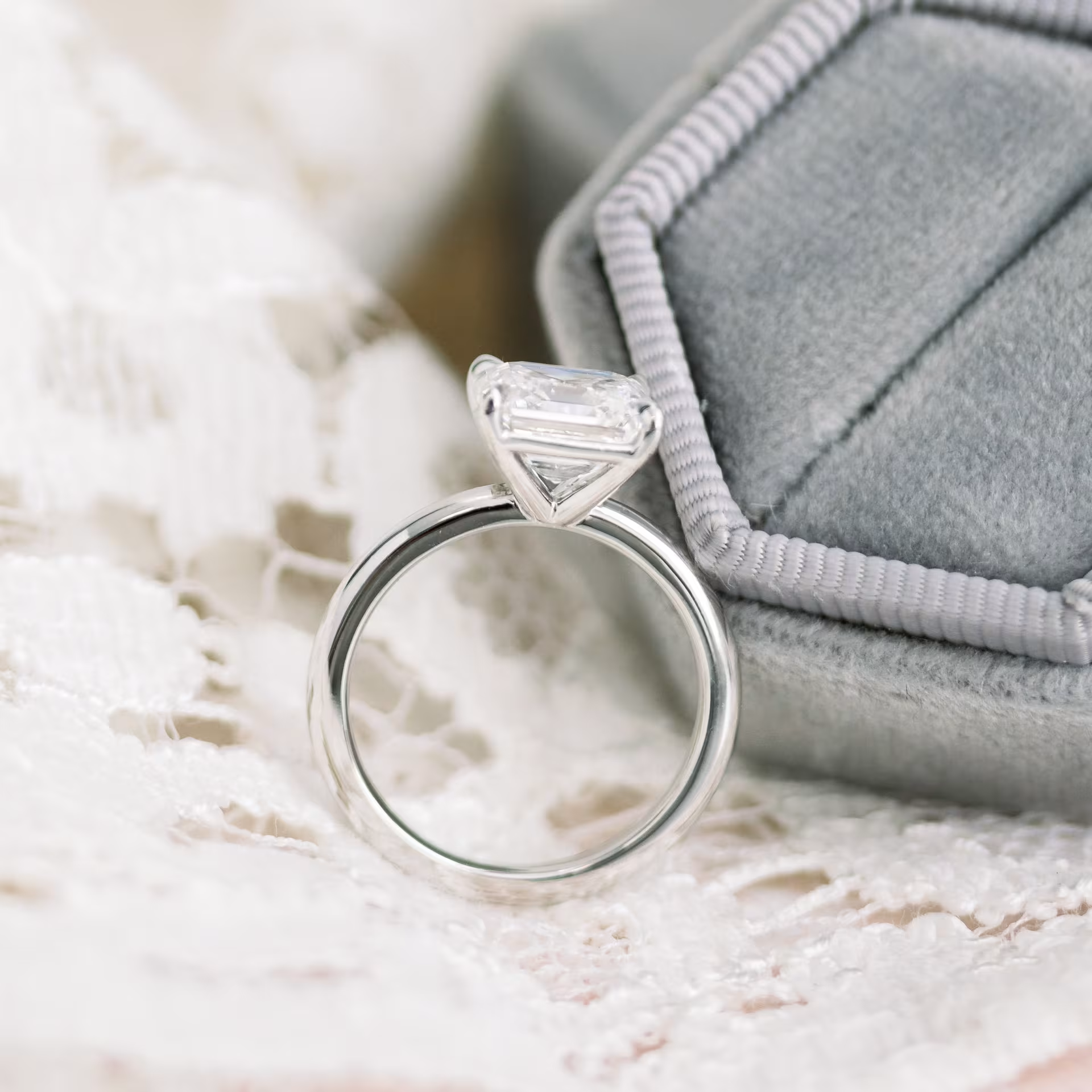 Marquise Cut Cluster Styled Lab Grown Diamond Engagement Ring