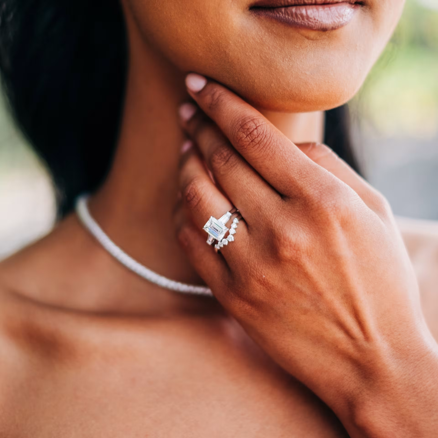 Marquise Cut Cluster Styled Lab Grown Diamond Engagement Ring