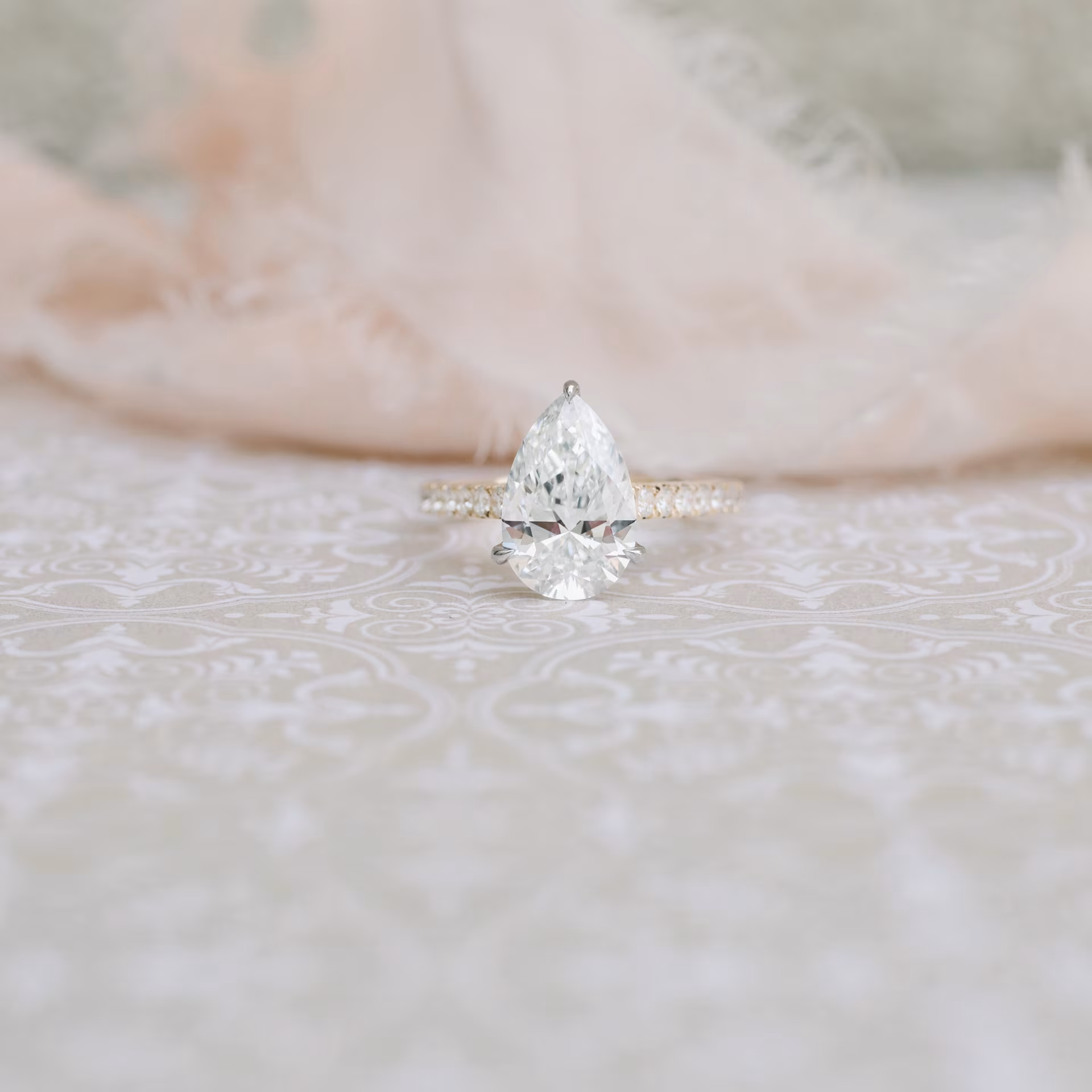 Marquise Cut Cluster Styled Lab Grown Diamond Engagement Ring